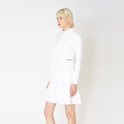 [Women's] thin mock neck - White
